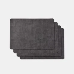 Shaynna Blaze Shayanna Blaze Mornington Faux Leather Placemats Set Of 4 Black