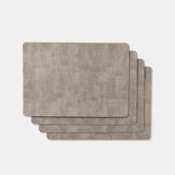 Shaynna Blaze Shayanna Blaze Mornington Faux Leather Placemats Set Of 4 Linen
