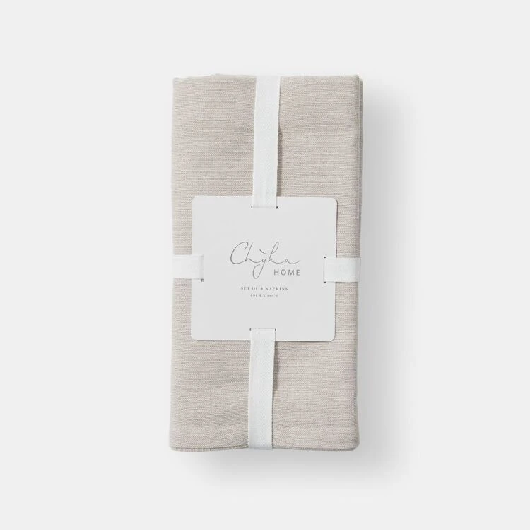 Chyka Home 4 Pack Oversized Napkin 60 X 60 Cm Linen