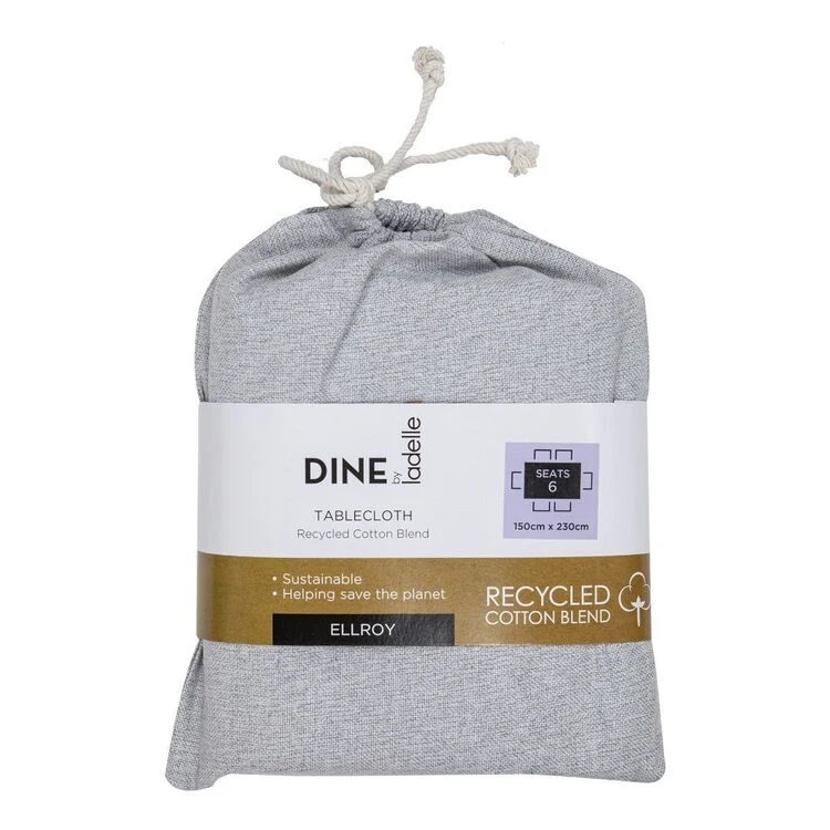 Dine By Ladelle Ellroy Tablecloth Grey 150 X 230 Cm