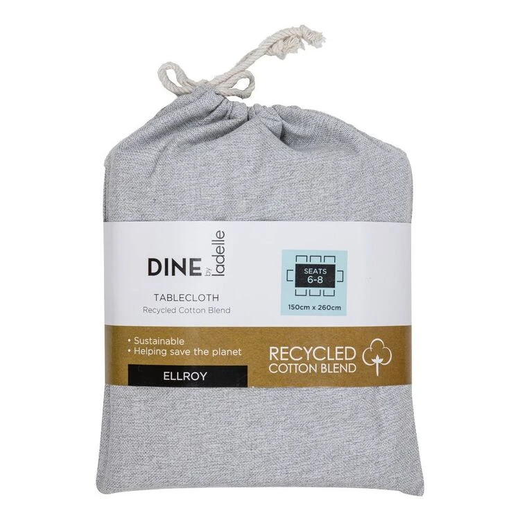 Dine By Ladelle Ellroy Tablecloth Grey 150 X 260 Cm