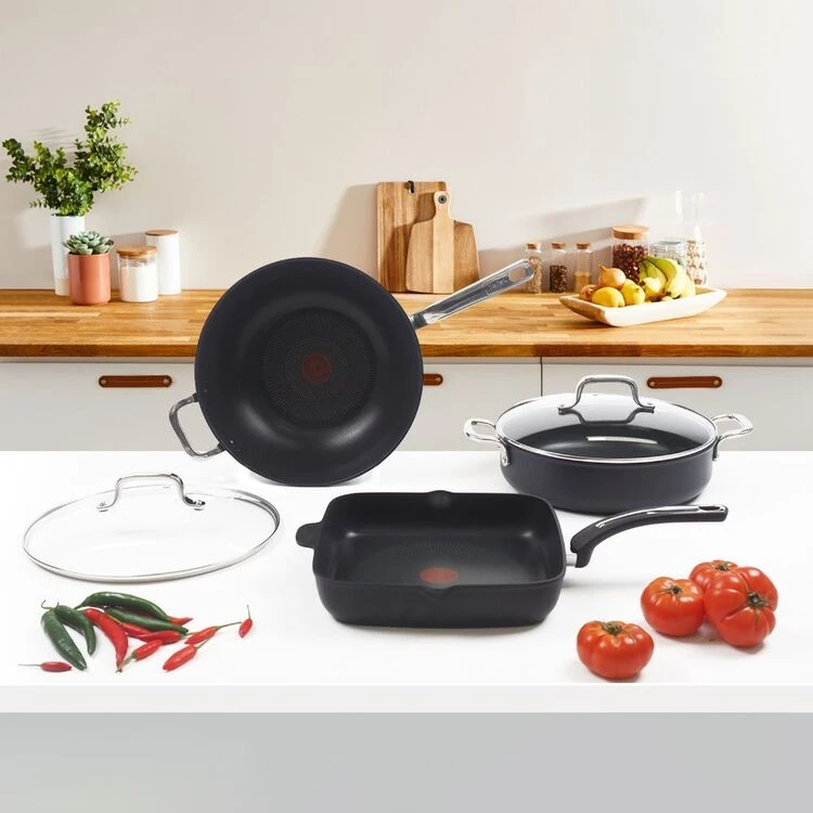 Tefal Premium Specialty Hard Anodised Induction Chef Pan With Lid 30 Cm