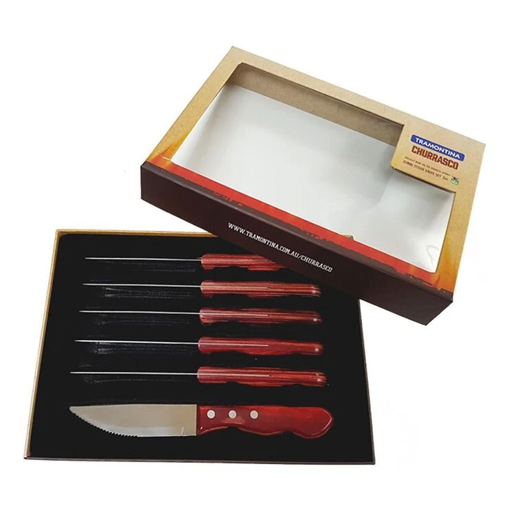 Tramontina Churrasco Jumbo 6-Piece Steak Knife Set Red - Image 4