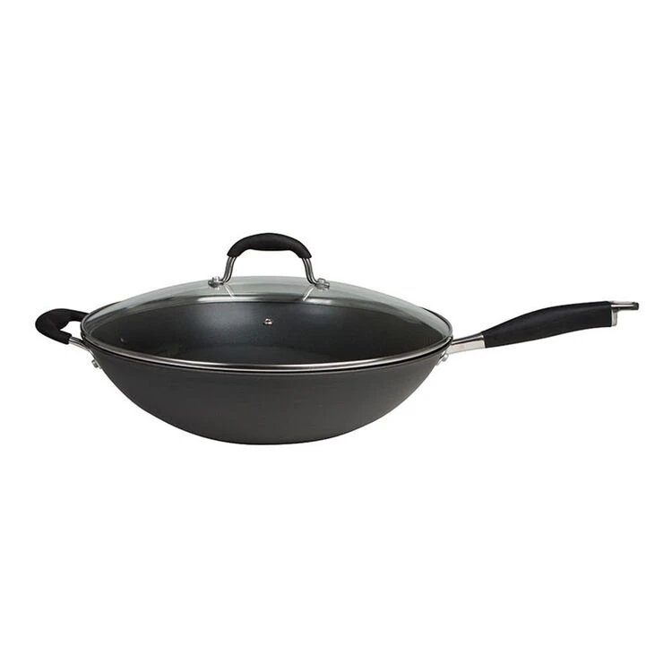 Smith & Nobel Professional Hard Anodised Jumbo Wok 36cm