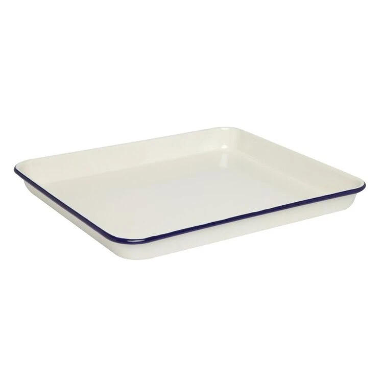 Wiltshire Enamel Bake Tray 1L / 30cm Blue Rim