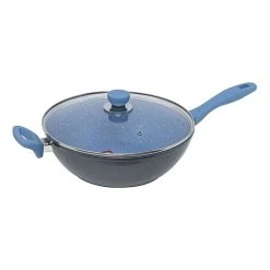 Smith & Nobel Stone Plus Cerulean 30cm Sauté Pan With Lid