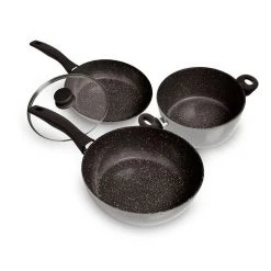 Stonedine Plus 28cm 4-Piece Cookset Black