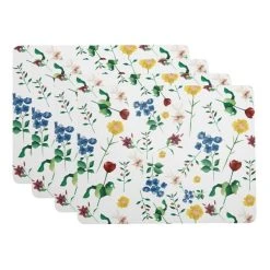 Maxwell & Williams Posy 4-Piece Cork Back Placemat 34 X 26.5 Cm