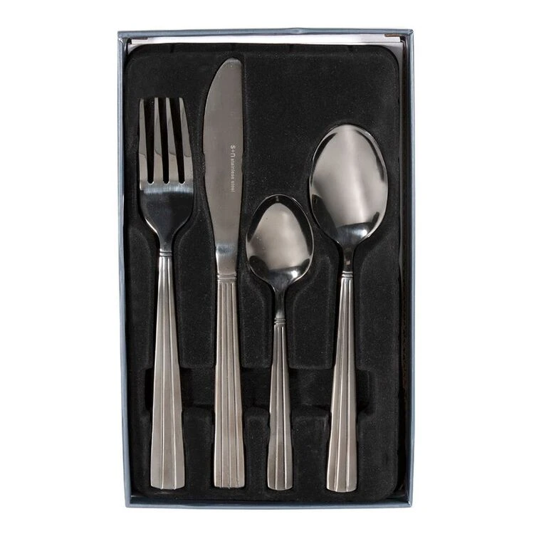 Smith & Nobel Soho 24-Piece Cutlery Set Black - Image 3