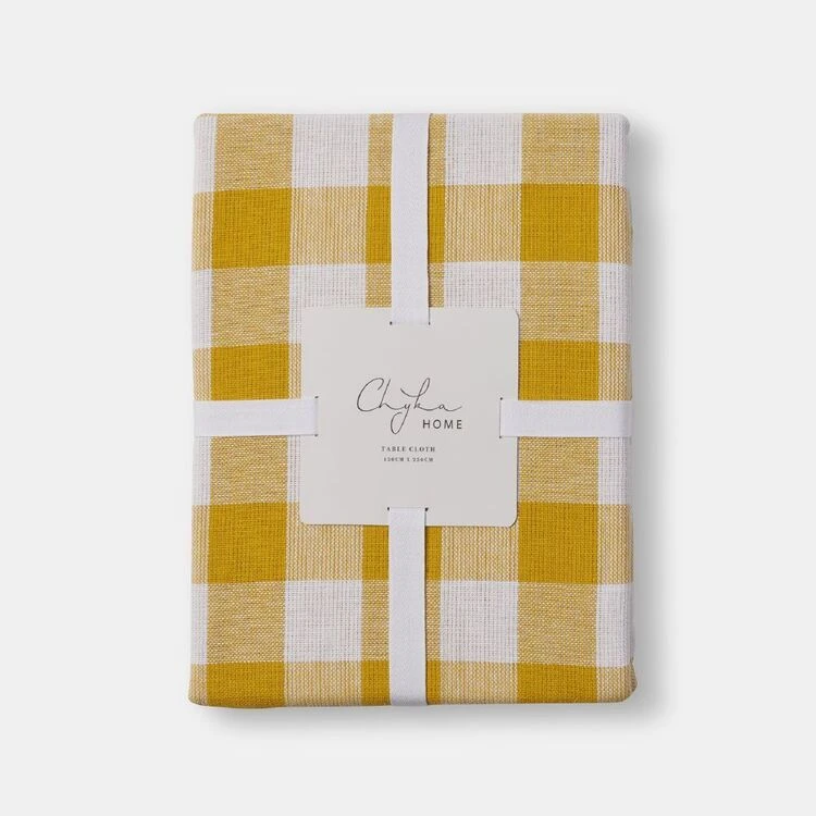 Chyka Home Chyka Gingham Tablecloth 150x250cm Mustard - Image 3
