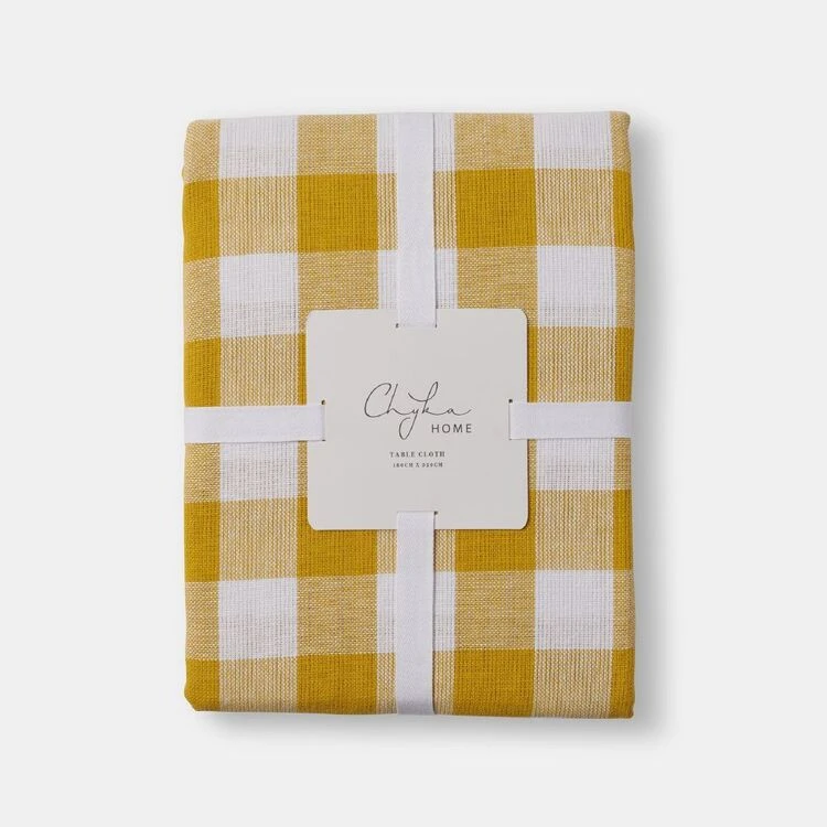 Chyka Home Chyka Gingham Tablecloth 180x320cm Mustard - Image 3