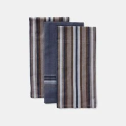 Smith & Nobel Normandy 3 Pack Tea Towel 70x45cm Grey